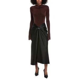 Beulah Womens Color Block Midi Dress, Brown